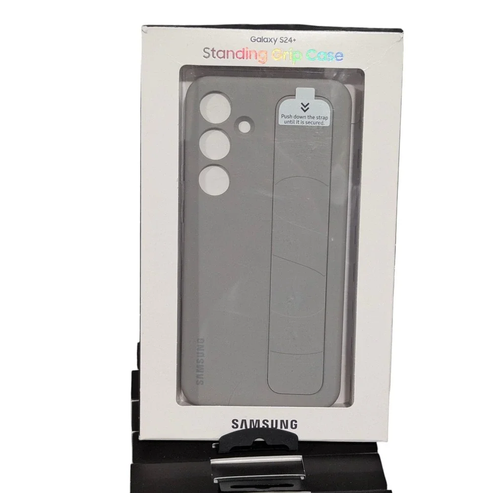 E4. Samsung Standing Grip Case Cover for Samsung Galaxy S24+ (Plus) - Taupe‎ NEW